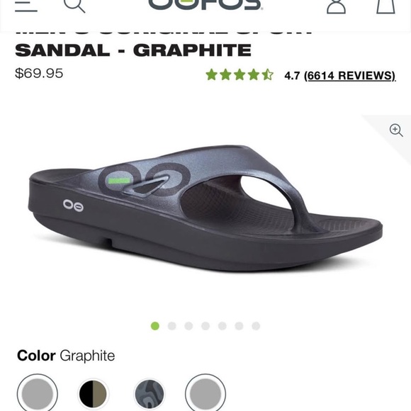 OOFOS Graphite Comfort Sandal - Picture 1 of 3